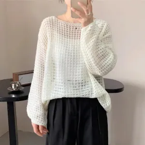 Hollow-out Long-sleeved Sweater