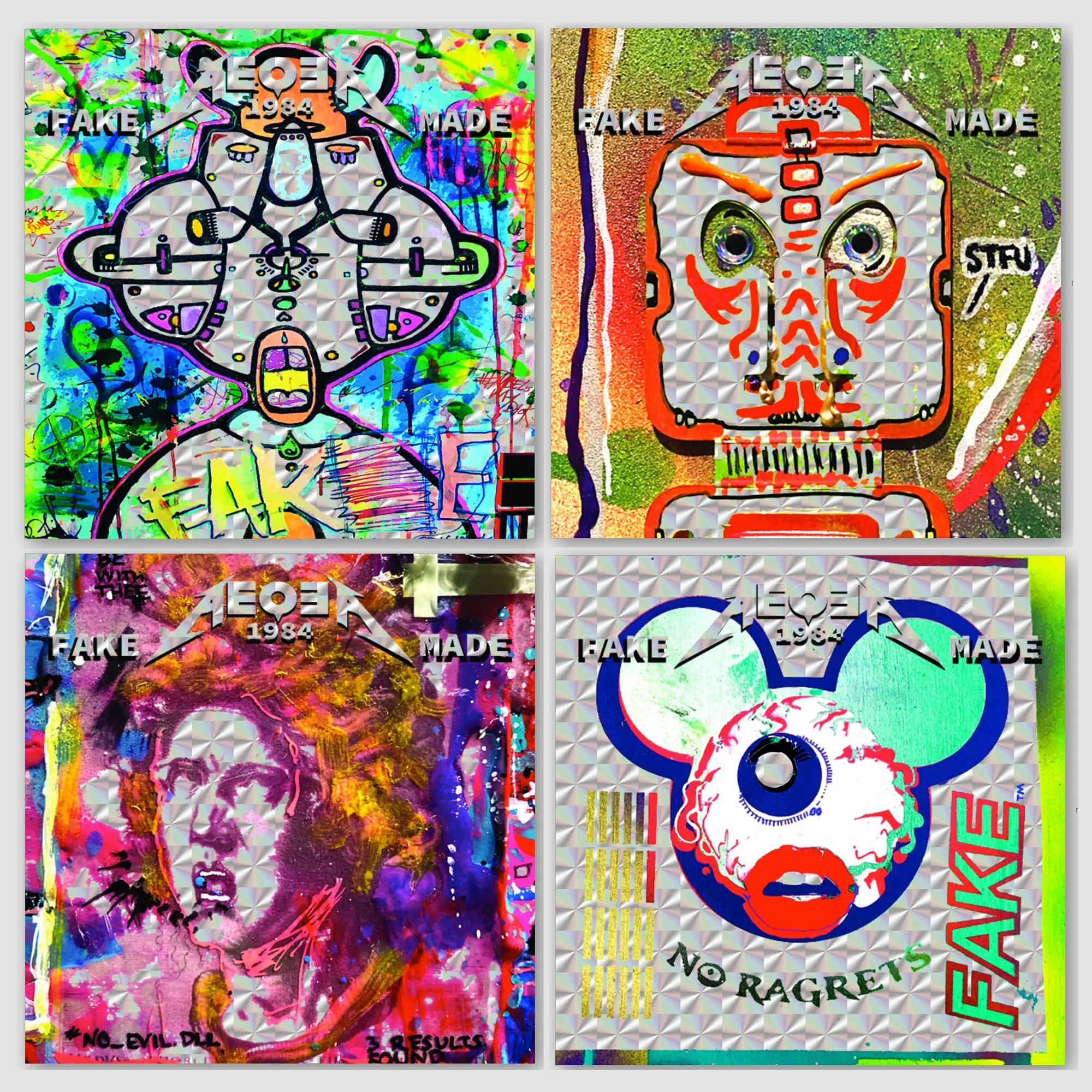 Holographic Universe Sticker Pack of 12 Sticker Art Prints by AEQEA