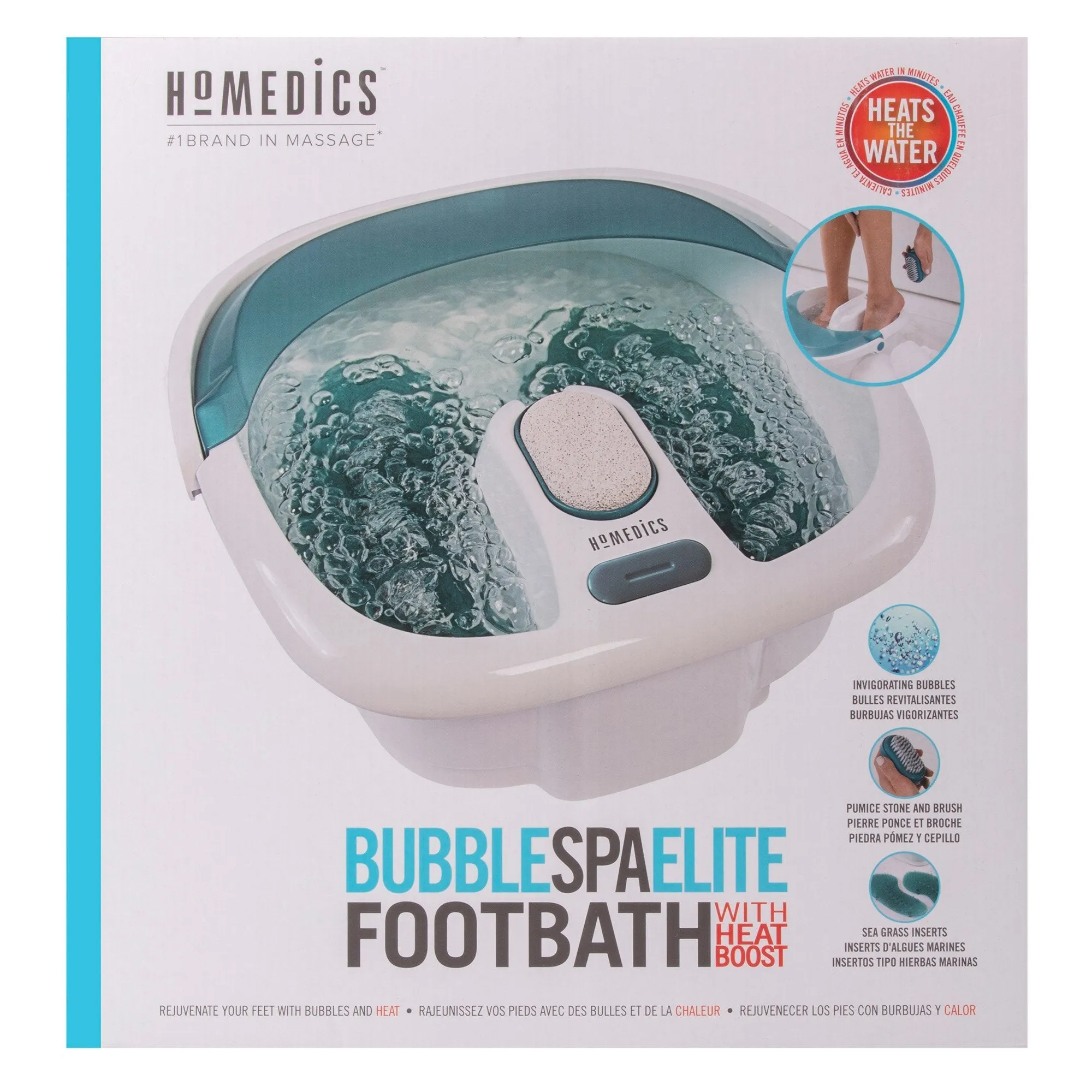 HoMedics Bubble Spa Elite Footbath with Heat Boost