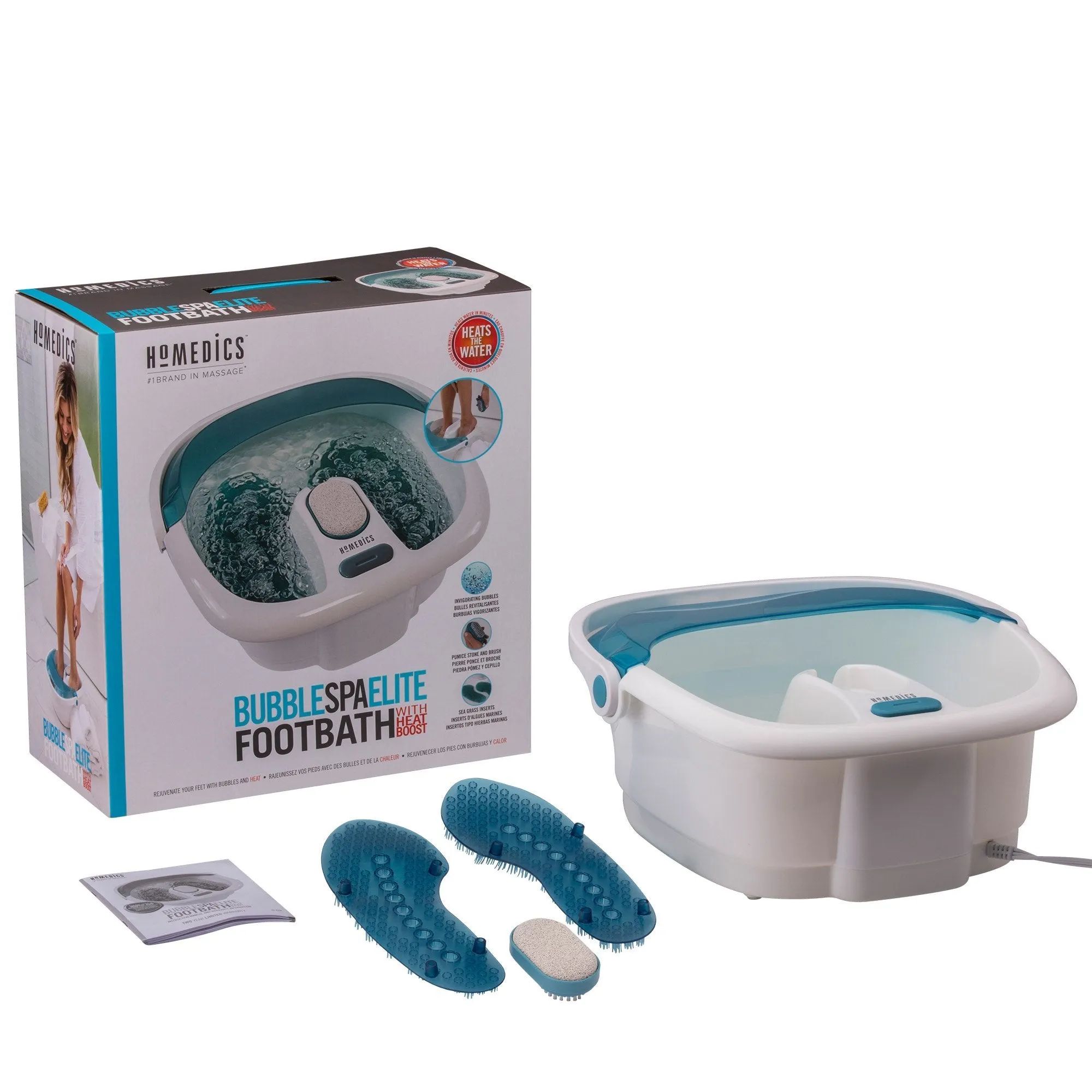HoMedics Bubble Spa Elite Footbath with Heat Boost