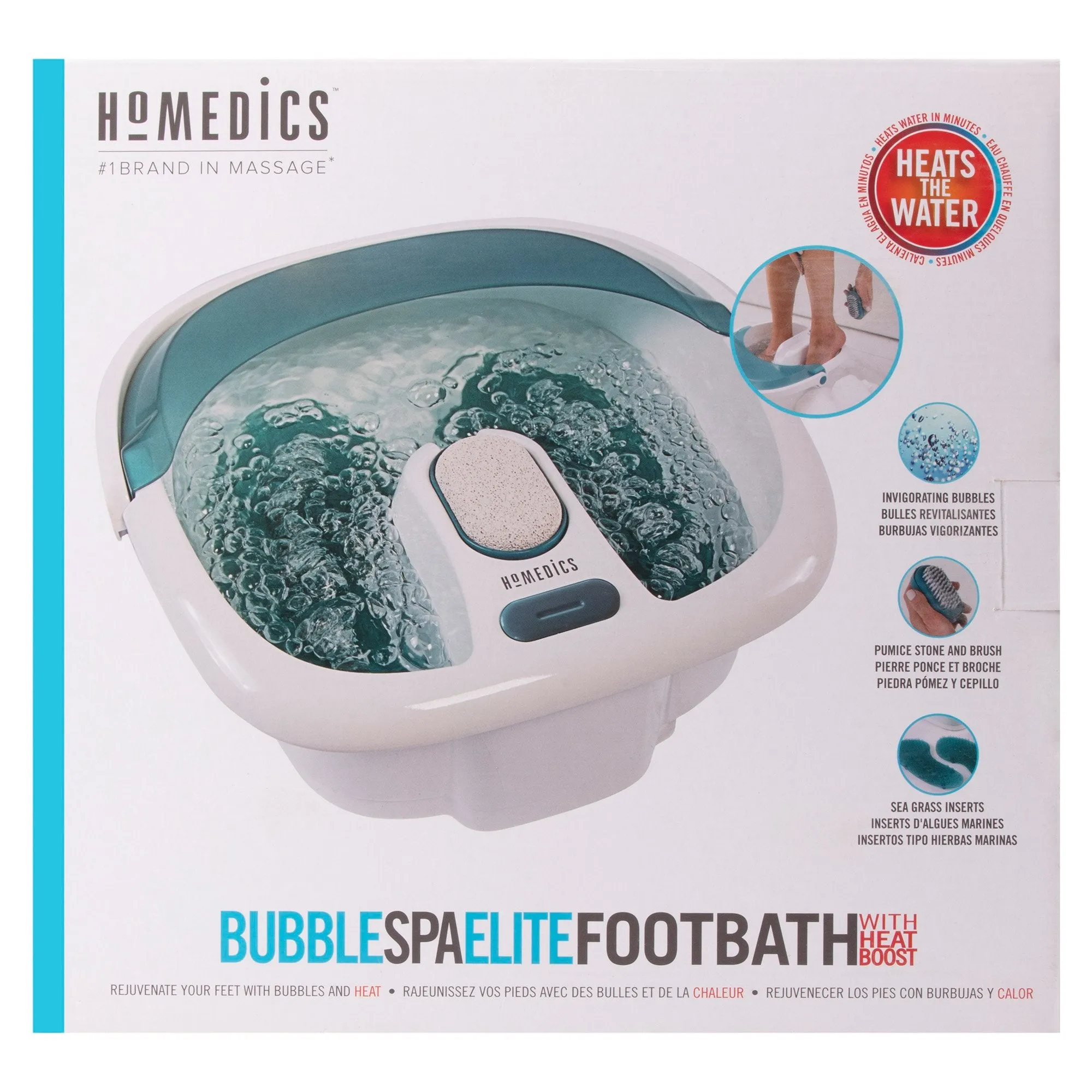 HoMedics Bubble Spa Elite Footbath with Heat Boost