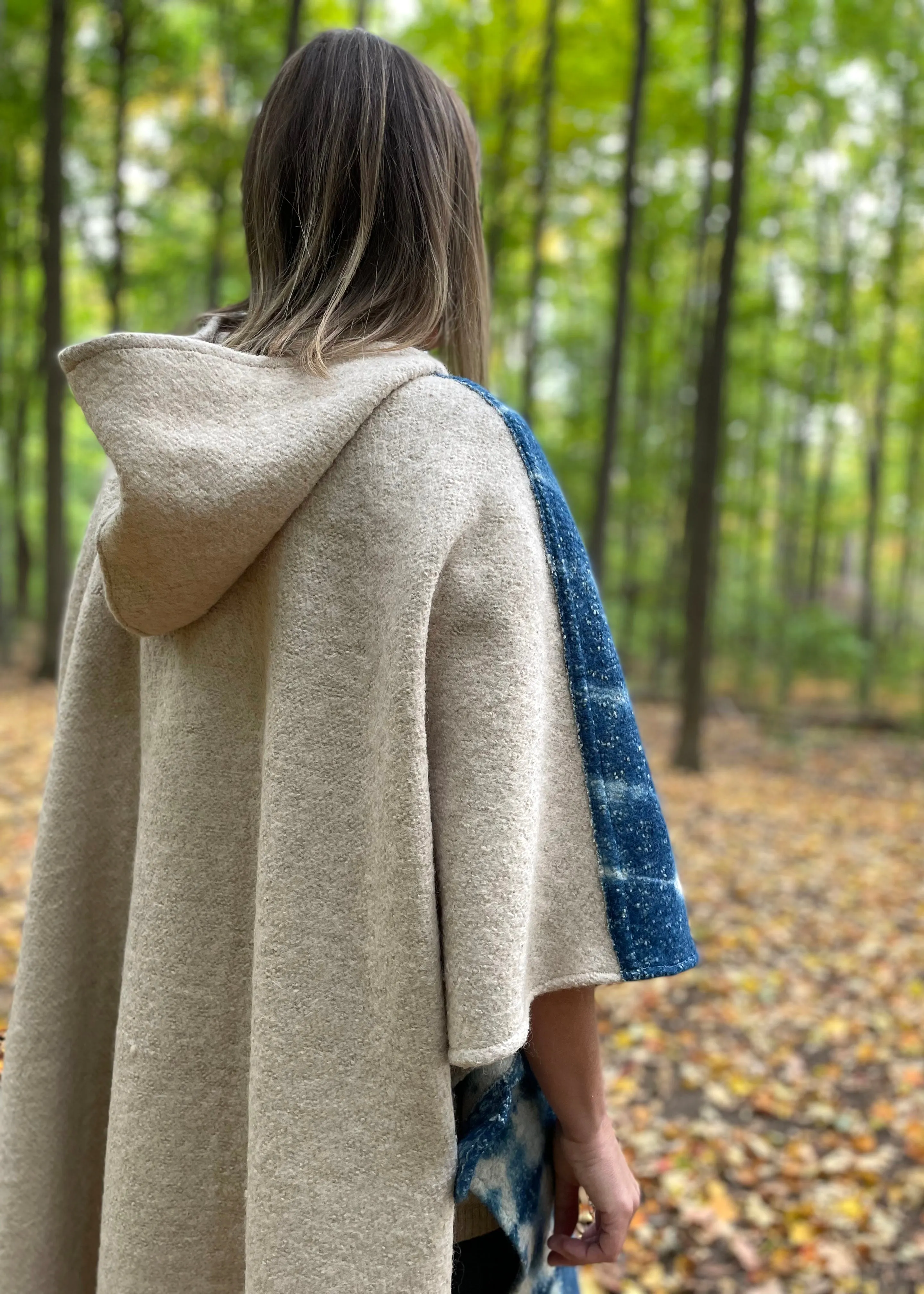 Hooded Boiled Wool Cape 1