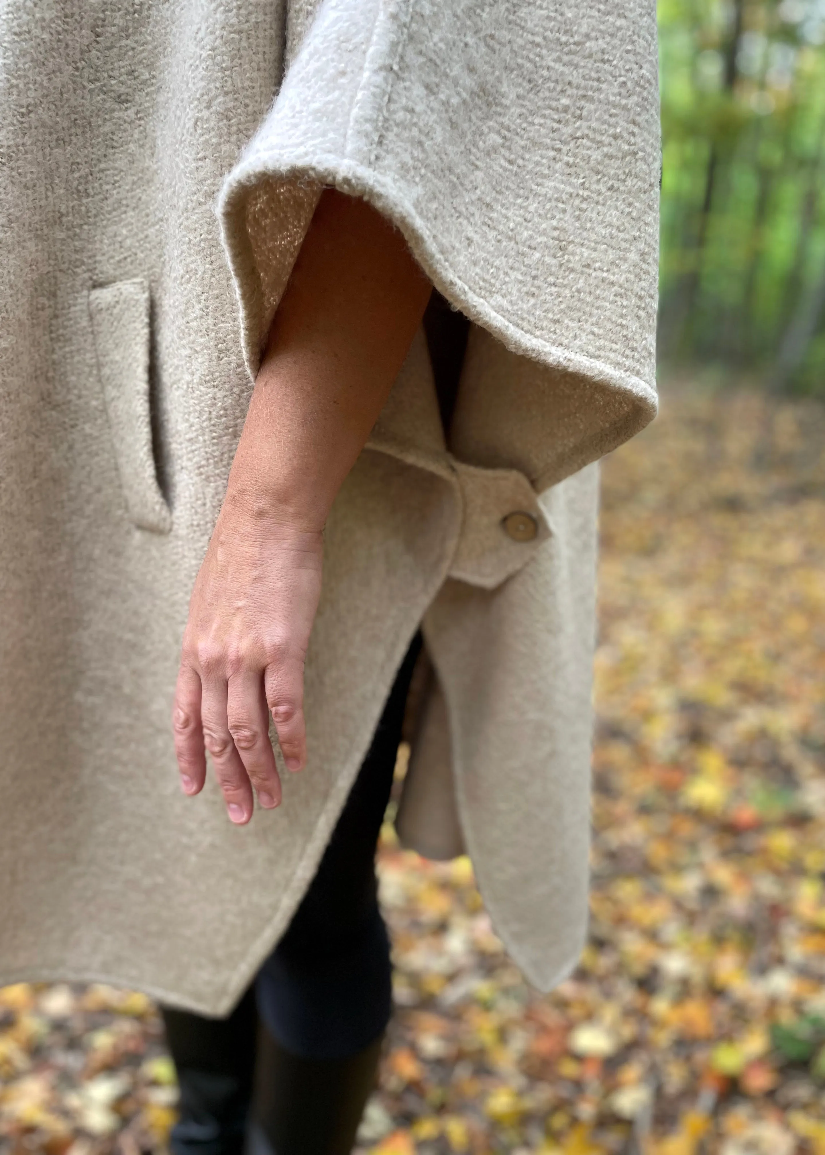 Hooded Boiled Wool Cape 1