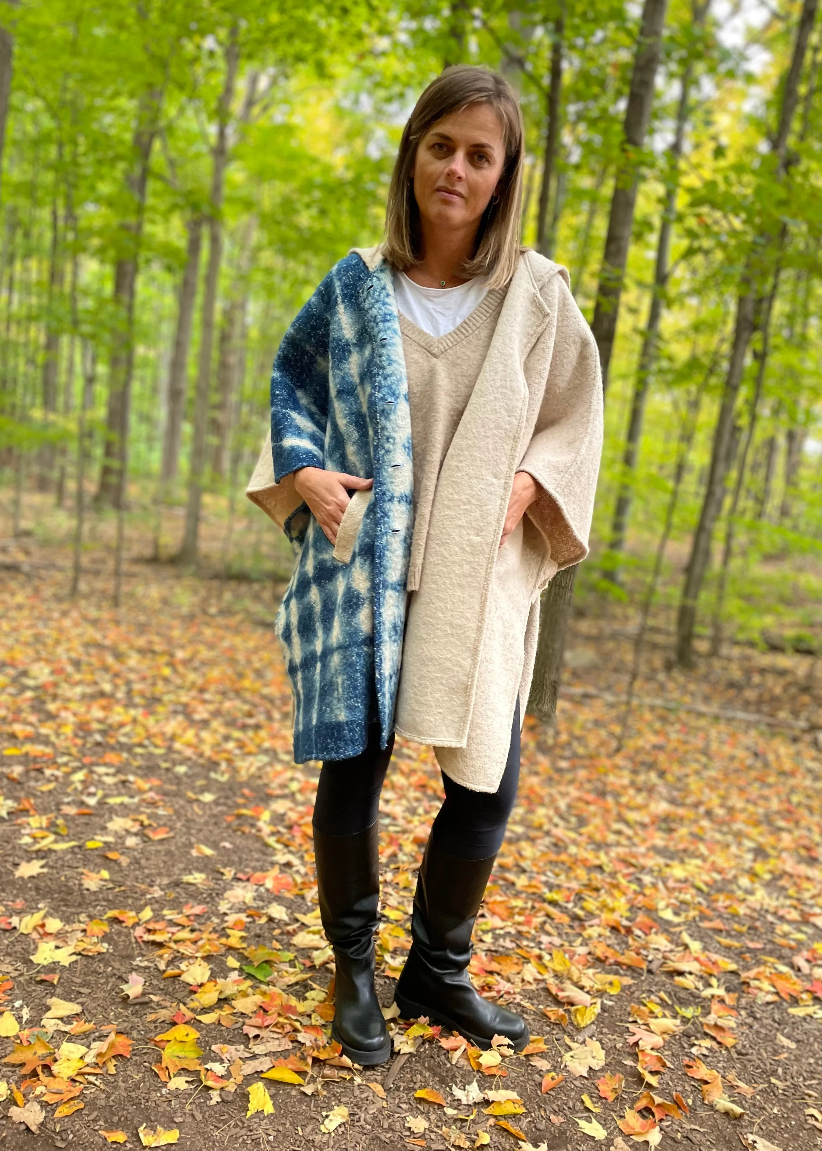 Hooded Boiled Wool Cape 1