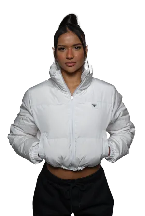 Horizon Cropped Puffer Jacket - White