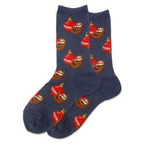HOTSOX Women's Holiday Sloth Crew Socks