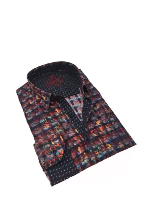 Hounds tooth Multi Color Button Down Shirt