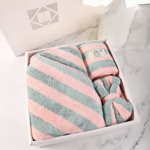 Household Simple Coral Fleece Dry Hair Towel Bath Band Set Household Simple Coral Fleece Dry Hair Towel Bath Band Set