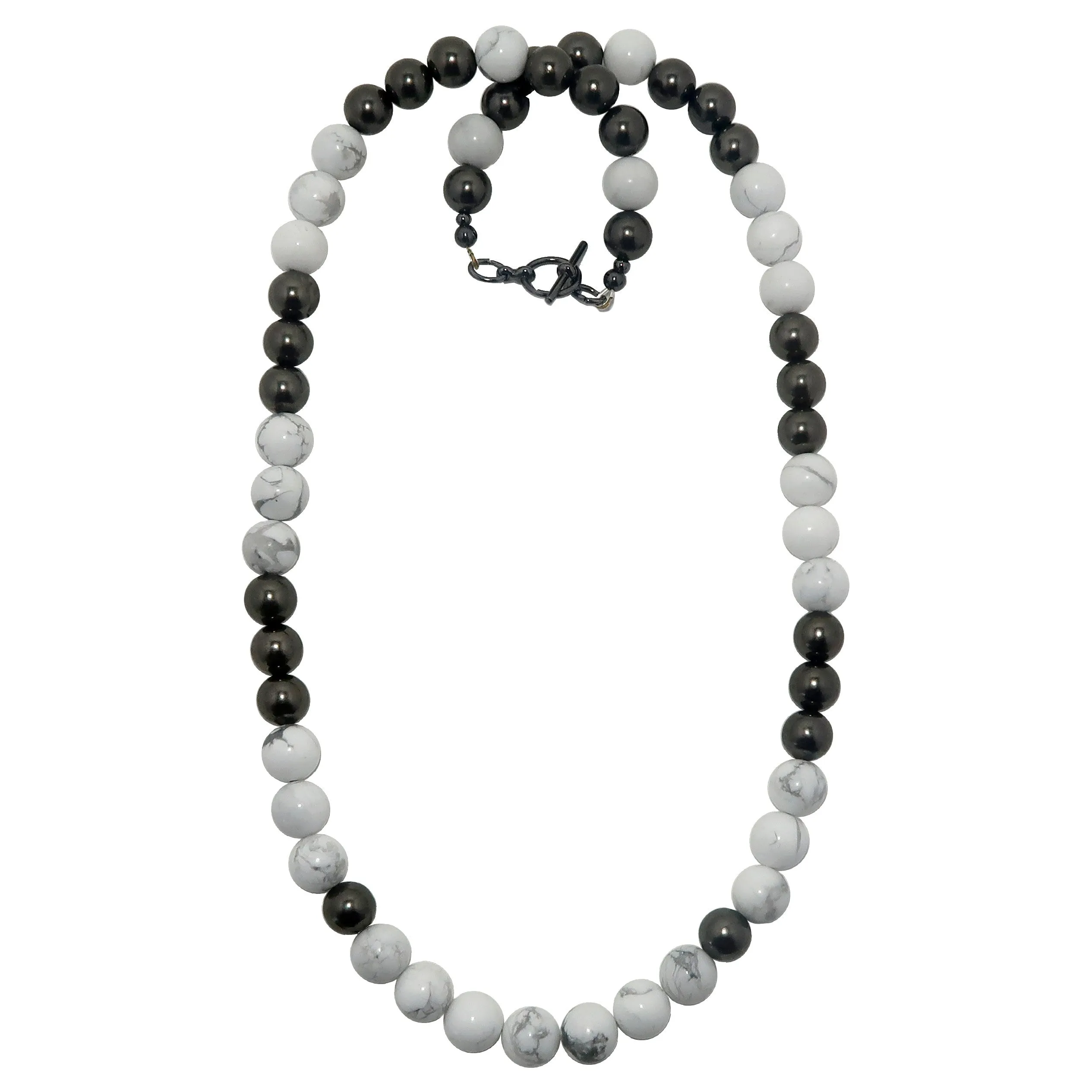 Howlite Necklace Evolving Perspectives Black White Stones