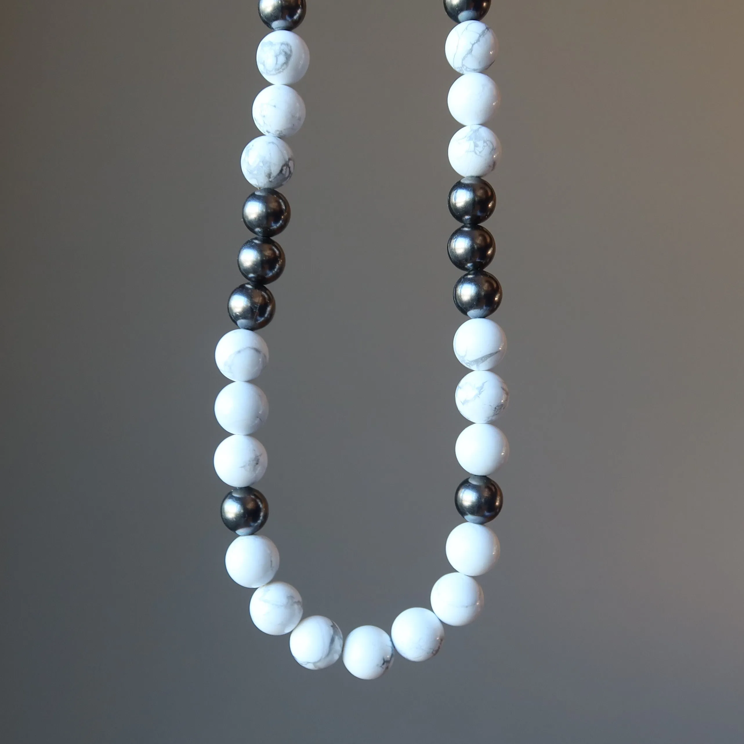 Howlite Necklace Evolving Perspectives Black White Stones