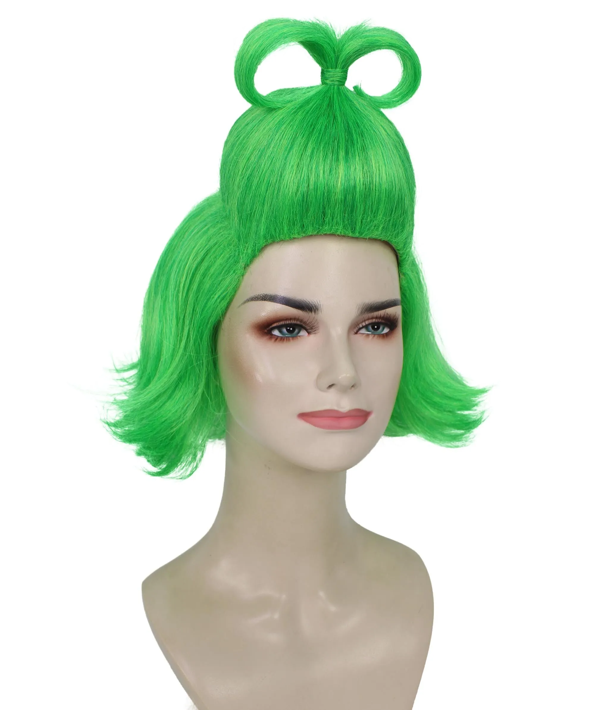 HPO Adult Women’s Green  Queen Grinch Wig  Breathable Capless Cap | Flame-Retardant Synthetic Fiber