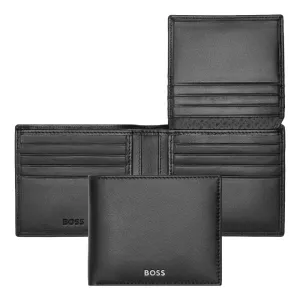 HUGO BOSS Wallet with Flap Luxury Smooth Black Leather HLY403A