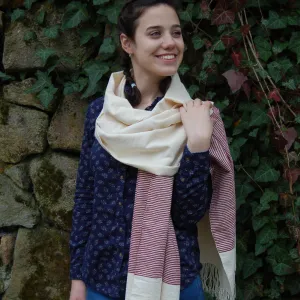 Hungary, Zsuzsa Zsigmond, Cotton Chenille Shawl in Red