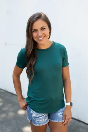 Hunter Green Simple Jersey Tee (SM-XL)