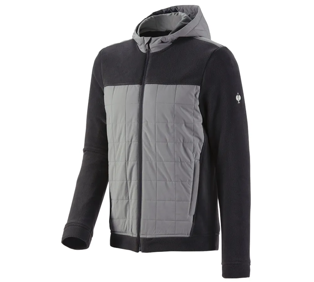 Hybrid fleece hoody jacket e.s.concrete