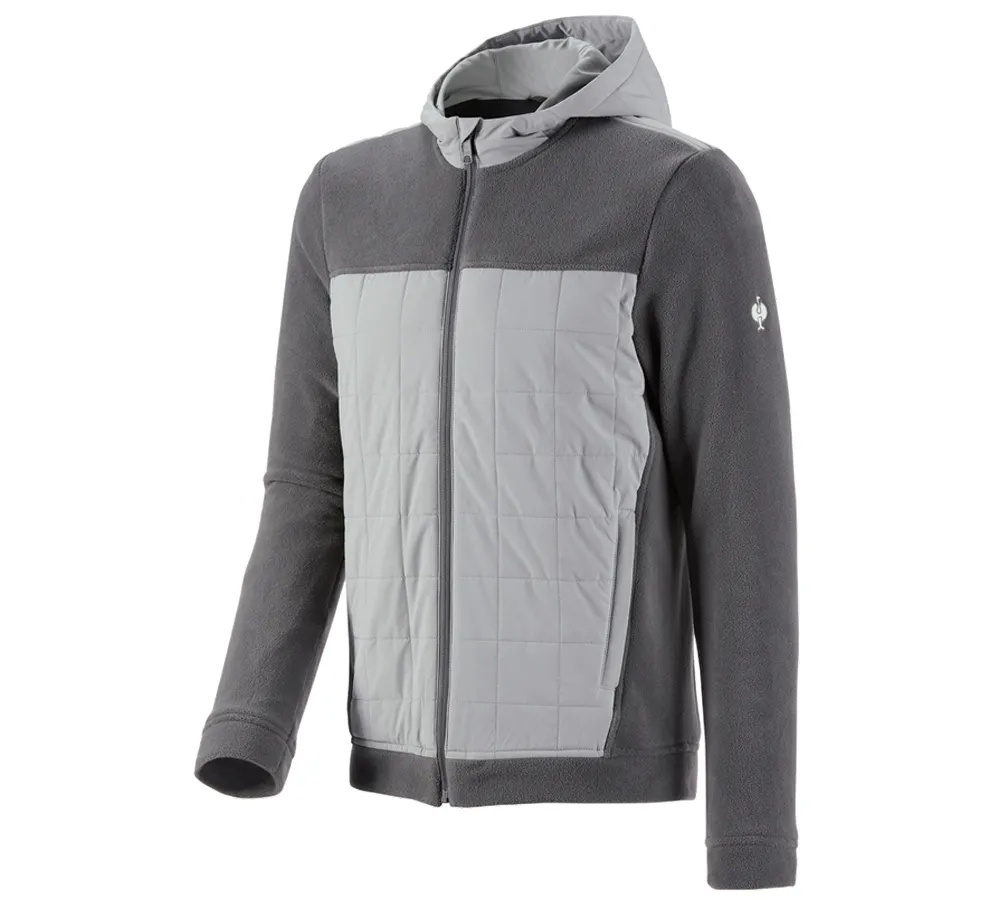 Hybrid fleece hoody jacket e.s.concrete