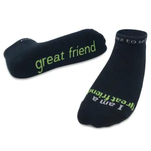 I am a great friend® black low-cut socks