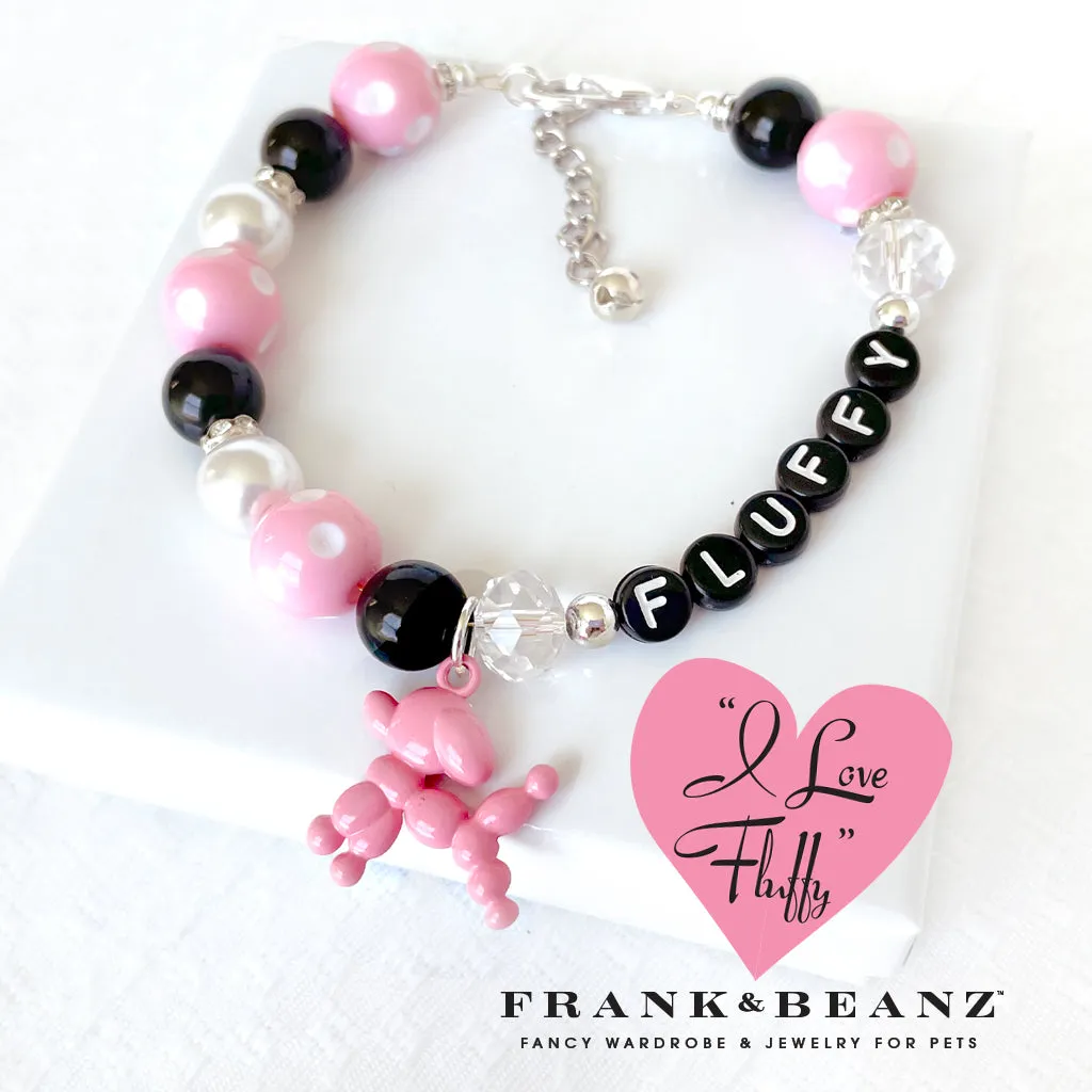 I Love Fluffy Personalized Dog Necklace Collar Pet Bell Pet Necklace