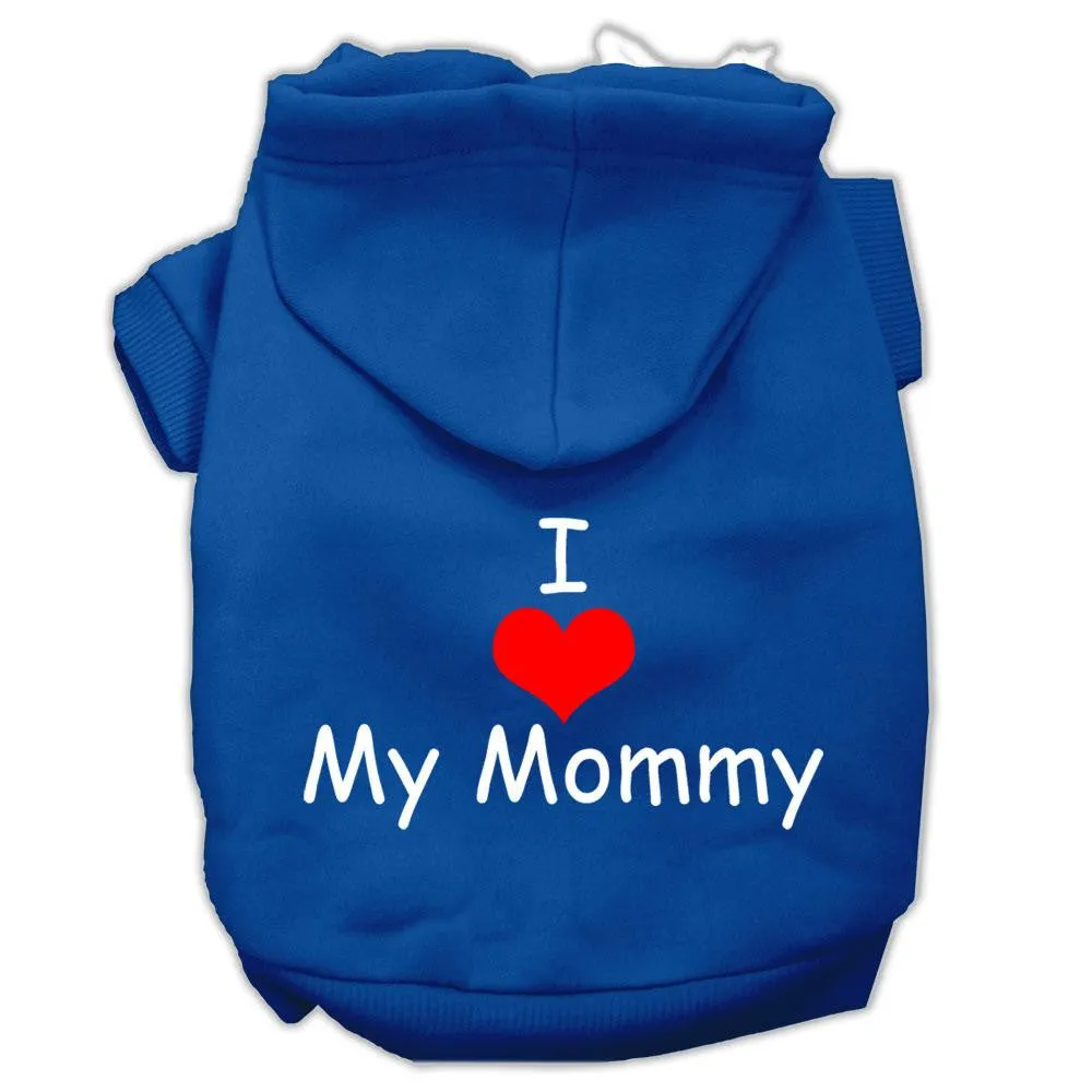 I Love My Mommy Screen Print Pet Hoodies Blue Size XXL (18)