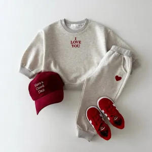 'I LOVE YOU' Jogger Set