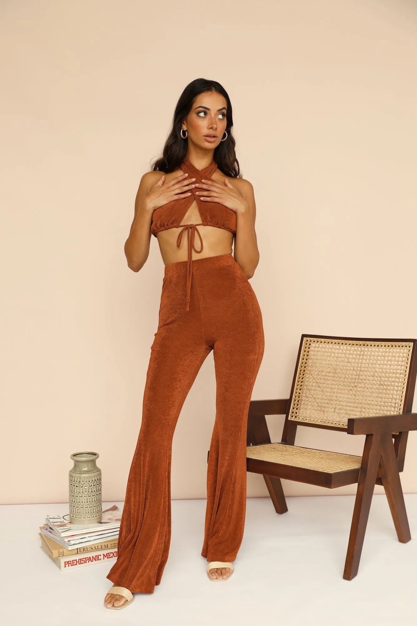 Ice Cold Crop Top Brown
