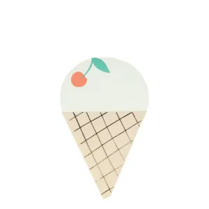 Ice Cream Paper Napkins, Set of 16  Die-Cut Ice Cream Party Napkins with Gold Foil Details by Meri Meri, Perfect for an Ice Cream Party!