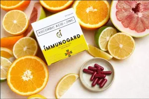 Immunogard Ascorbic Acid (As SODIUM ASCORBATE 568.18mg)    Zinc 10 mg Box of 100's