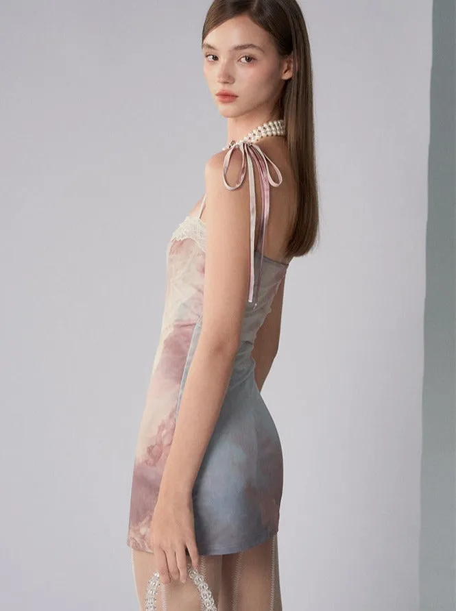 Inaya Renaissance Print Mini Dress
