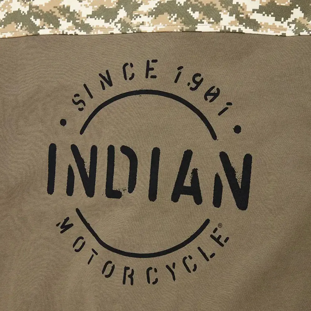 Indian Motorcycle  Womens Stencil Block Icon Hoodie Warm Comfortable Casual Khaki