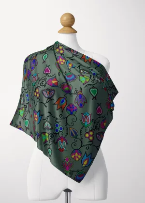 Indigenous Paisley Dark Sea Satin Shawl