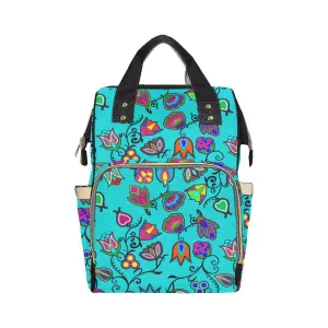 Indigenous Paisley - Sky Multi-Function Diaper Backpack