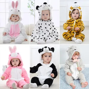 Infant One Piece Kids Hooded Romper Outerwear Toddler Jacket Fleece Bodysuit