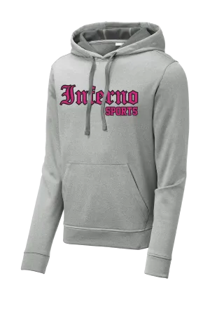 Inferno Sports Heather Fleece Hooded Pullover - Pink/Black