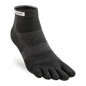 Injinji Men's Run Lightweight Mini-Crew Ultra Thin Sock in Black