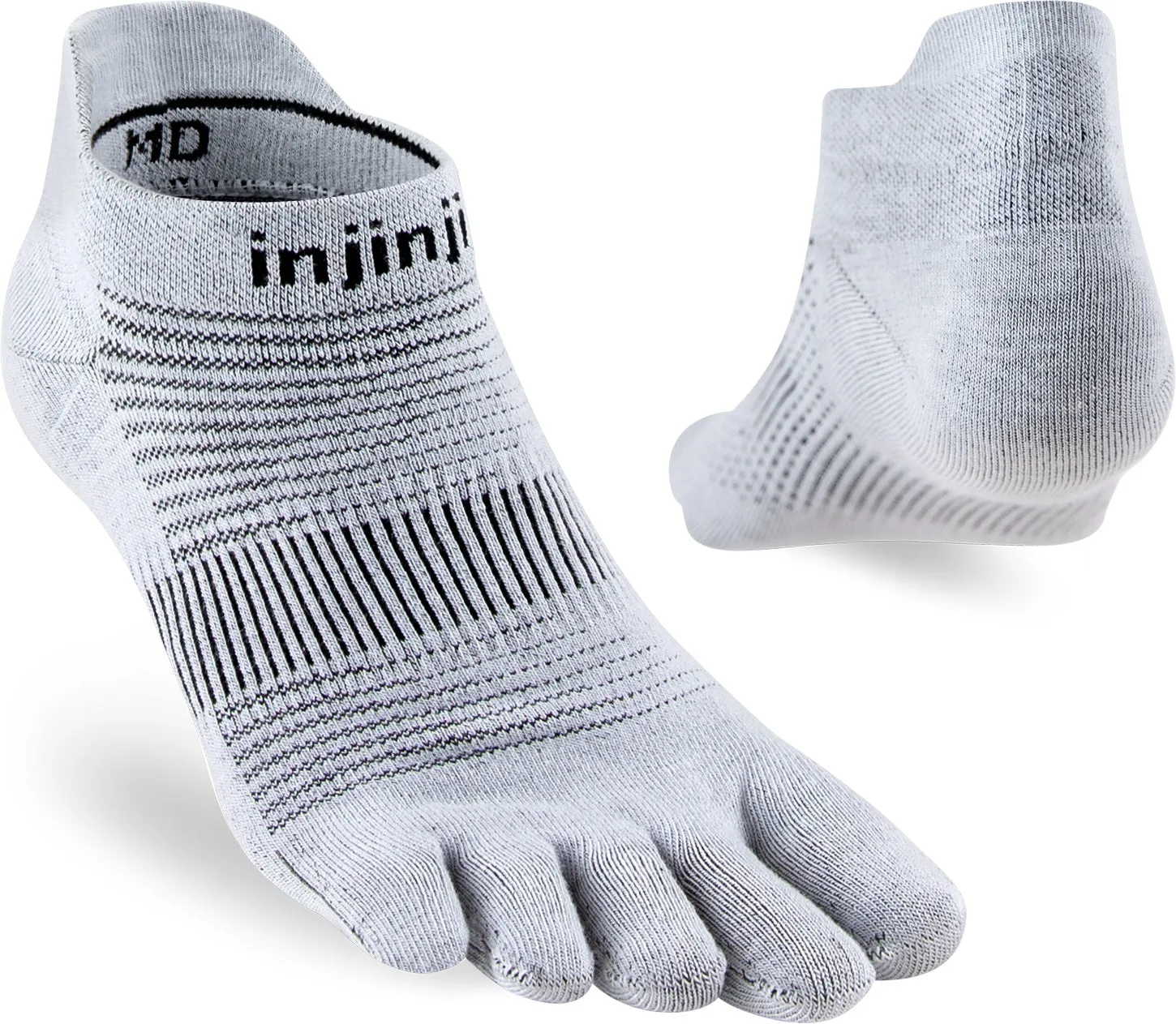 Injinji Ultra Run Light Weight No Show Mens Grey