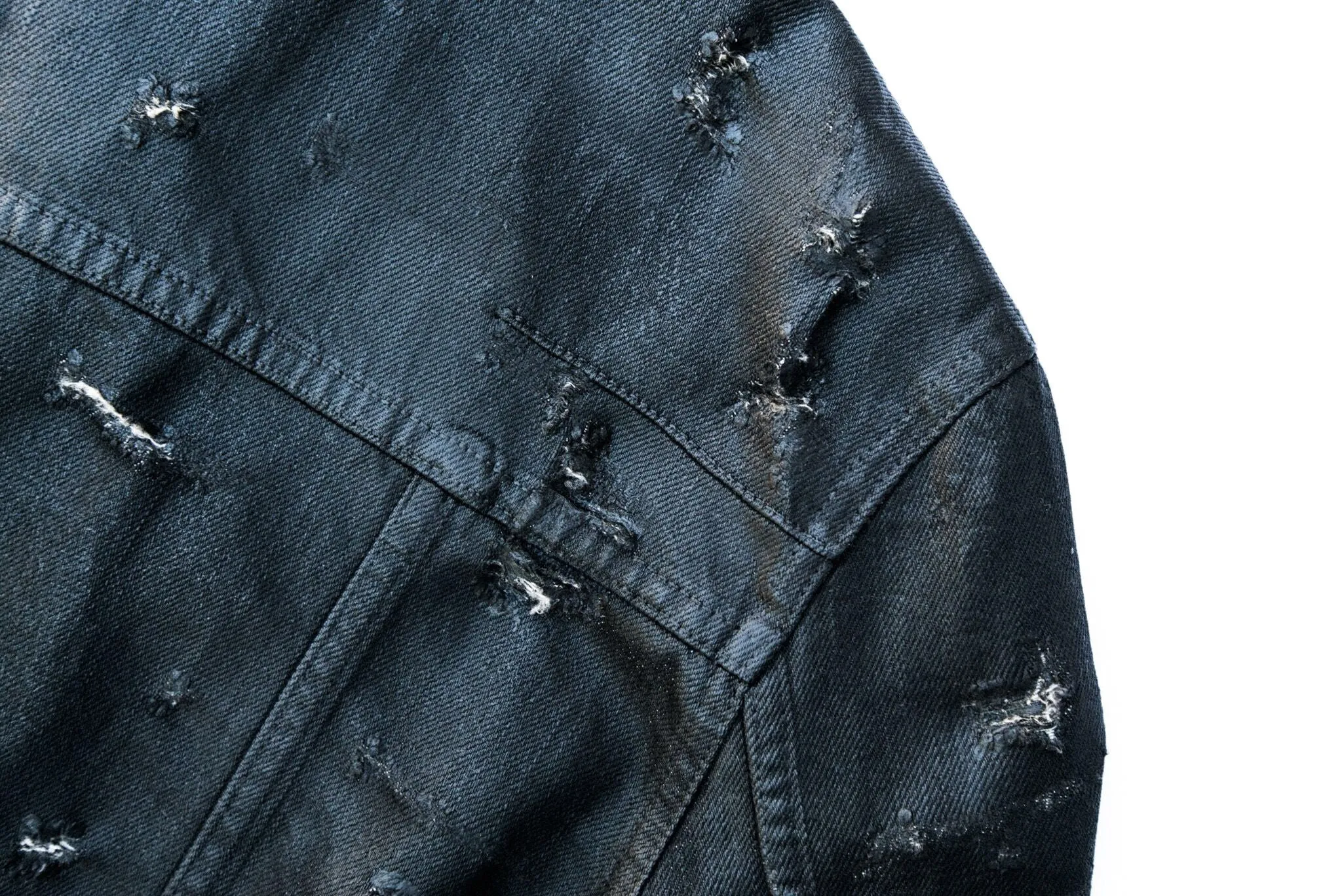 INQUIRE Dior homme Waxed Coated Denim Jacket S/S 2004 "strip" Medium