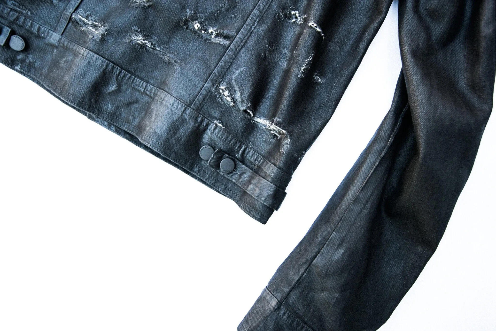 INQUIRE Dior homme Waxed Coated Denim Jacket S/S 2004 "strip" Medium