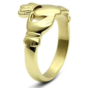 IP Gold(Ion Plating) Stainless Steel Ring with No Stone for Women Style TK160G
