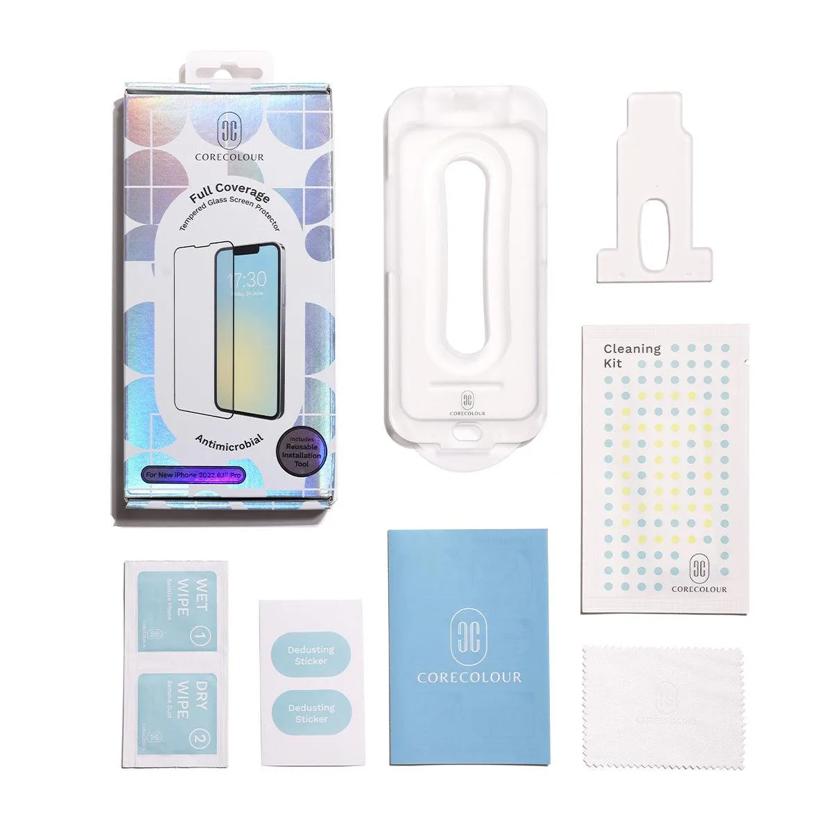 iPhone 12 Pro Full Coverage Tempered Glass Screen Protector with Phone Stand Installation Tool