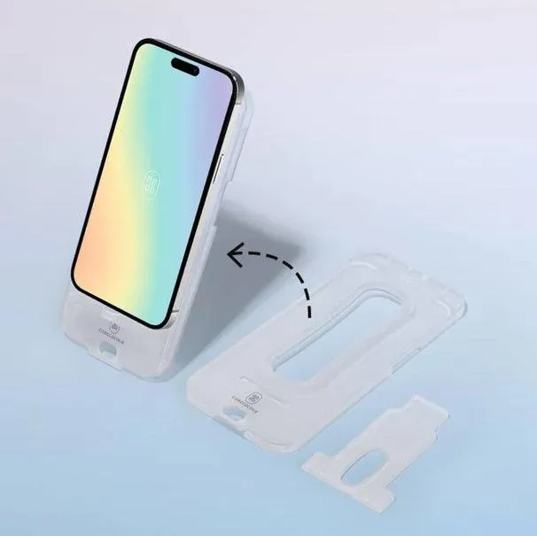 iPhone 12 Pro Full Coverage Tempered Glass Screen Protector with Phone Stand Installation Tool