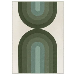 Irida Boho Modern Rainbow Reversible Green Area Rug