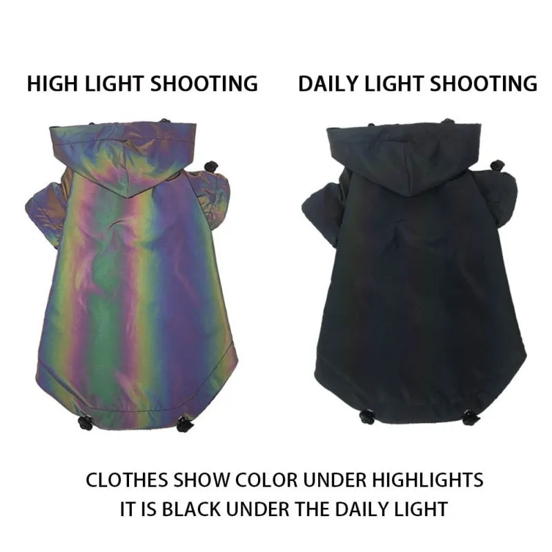 Irredescent Reflective Waterproof Dog Raincoat
