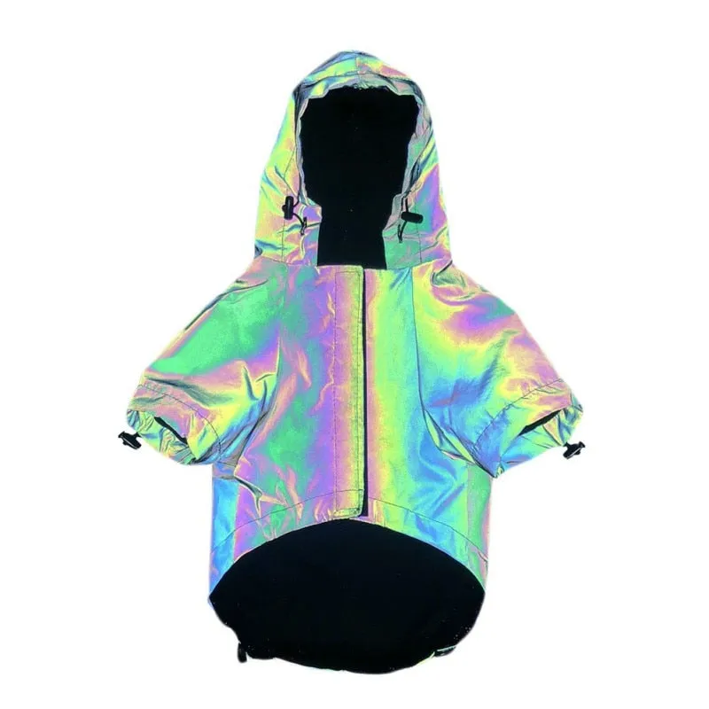 Irredescent Reflective Waterproof Dog Raincoat