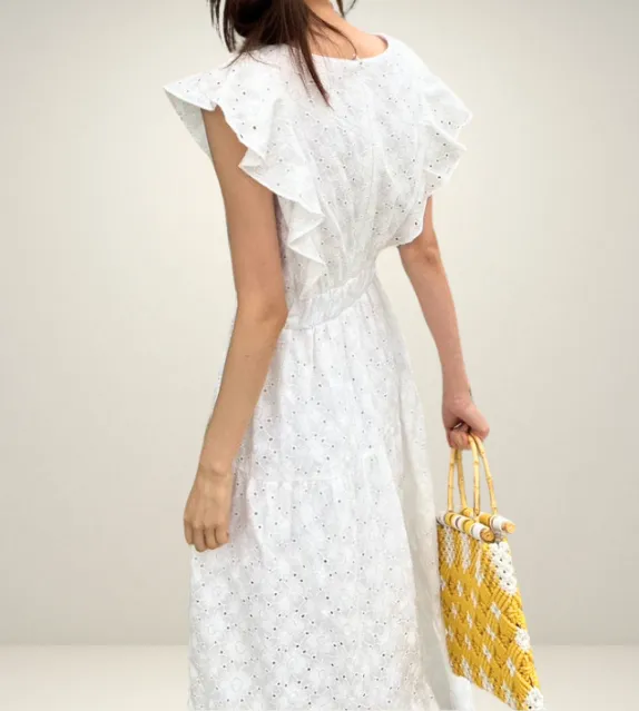 Isabella Eyelet Gartered Waist Dress