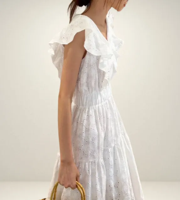 Isabella Eyelet Gartered Waist Dress