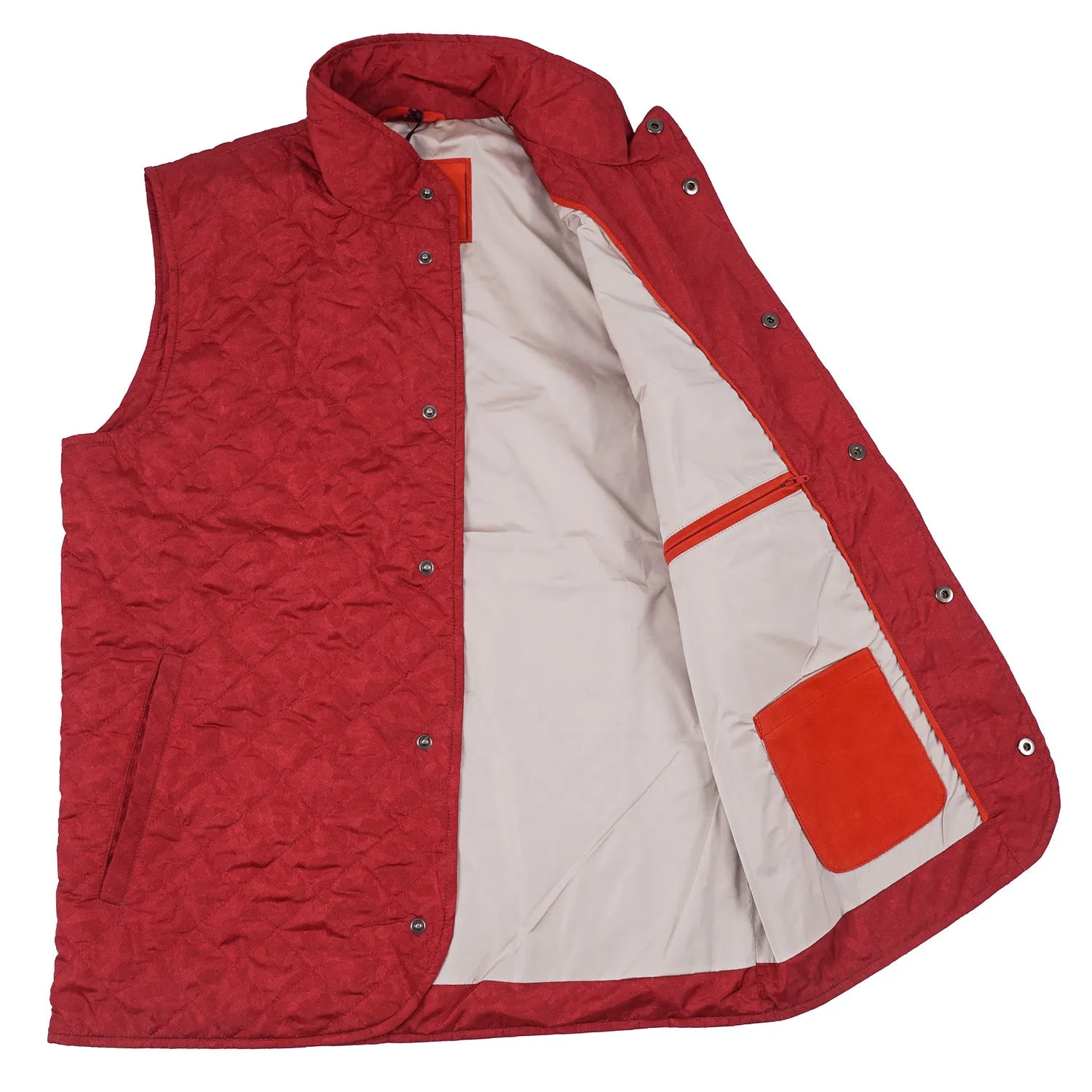 Isaia Quilted 'Extralight Aqua Print' Vest