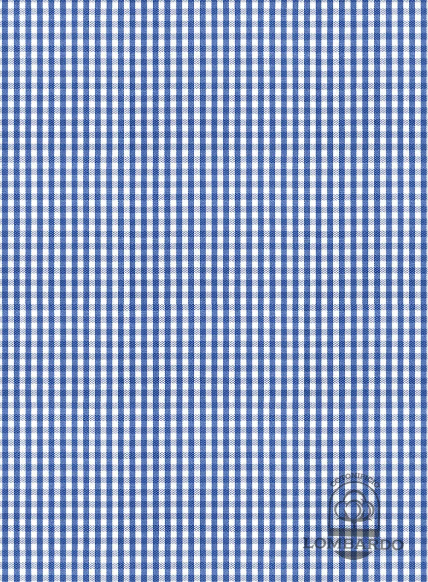 Italian Lombardo Gingham Yale Blue Checks Shirt