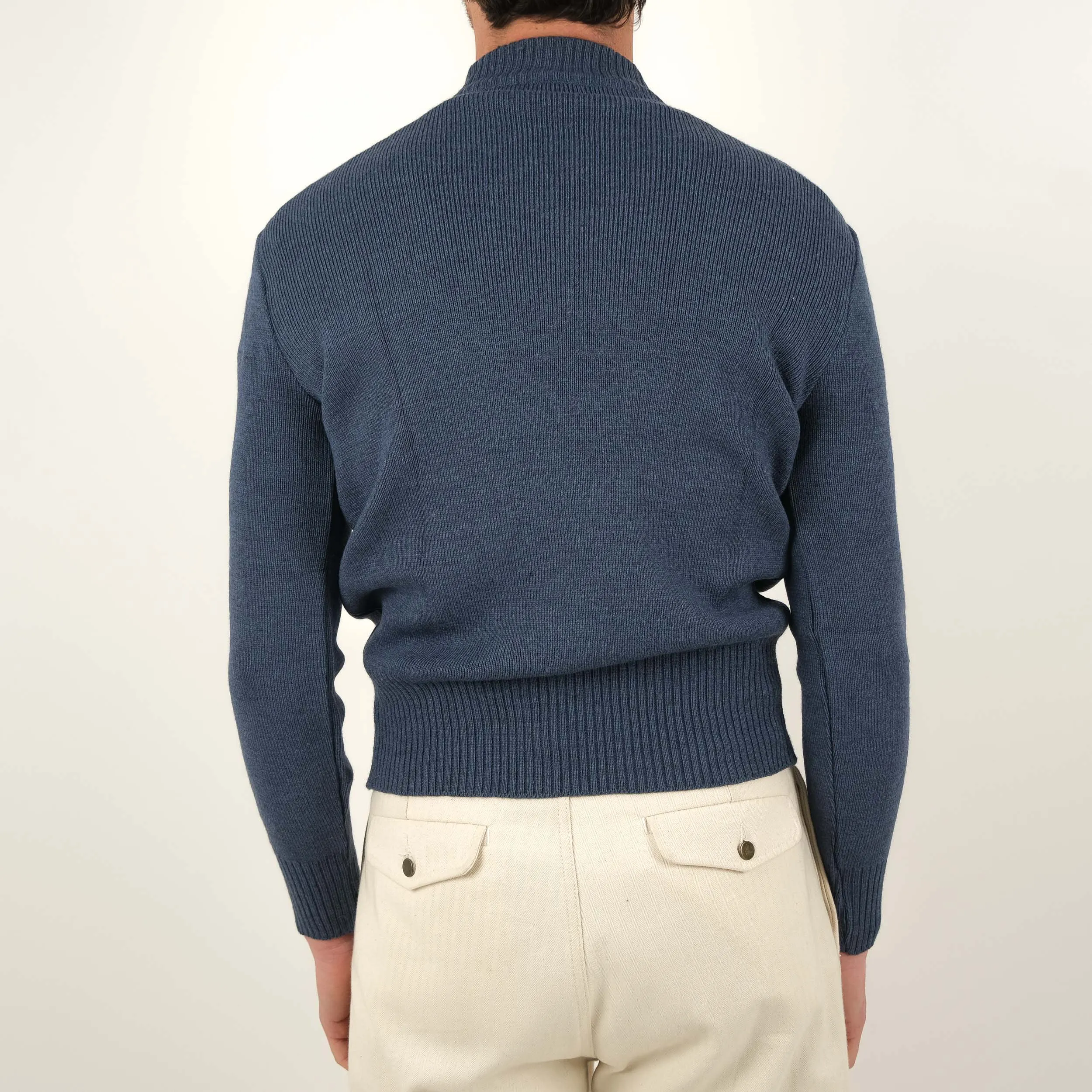 ITALIAN NAVY MOCK SWEATER