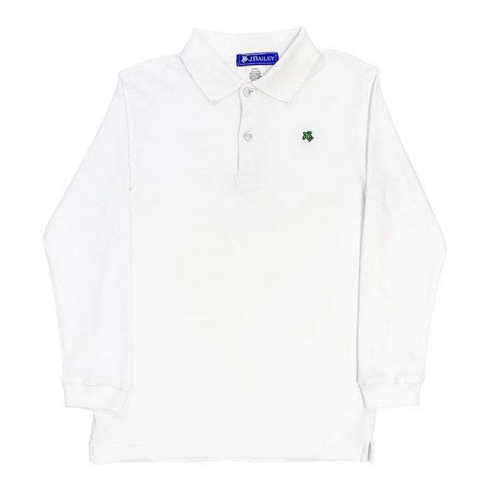 J. Bailey by Bailey Boys Harry Long Sleeve Polo White