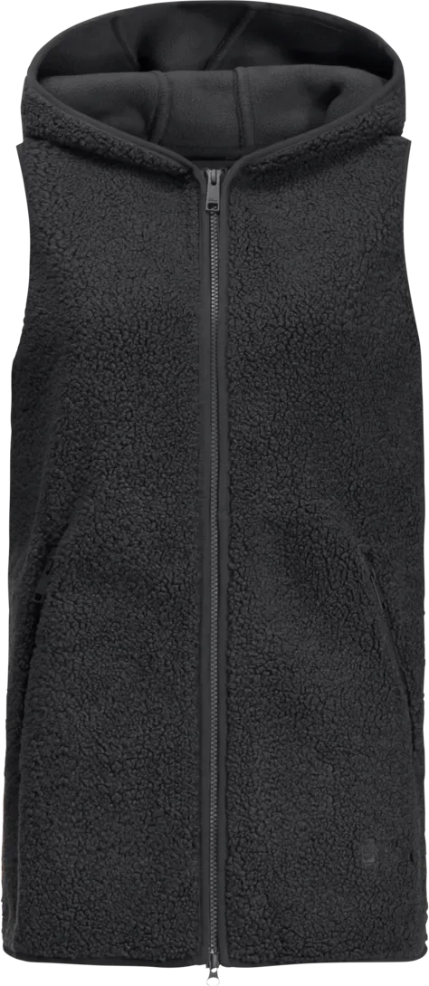 Jack Wolfskin Women&#x27;s High Curl Long Vest Black | Buy Jack Wolfskin Women&#x27;s High Curl Long Vest Black here | Outnorth